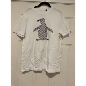 Men's Penquin brand white t shirt size large #379